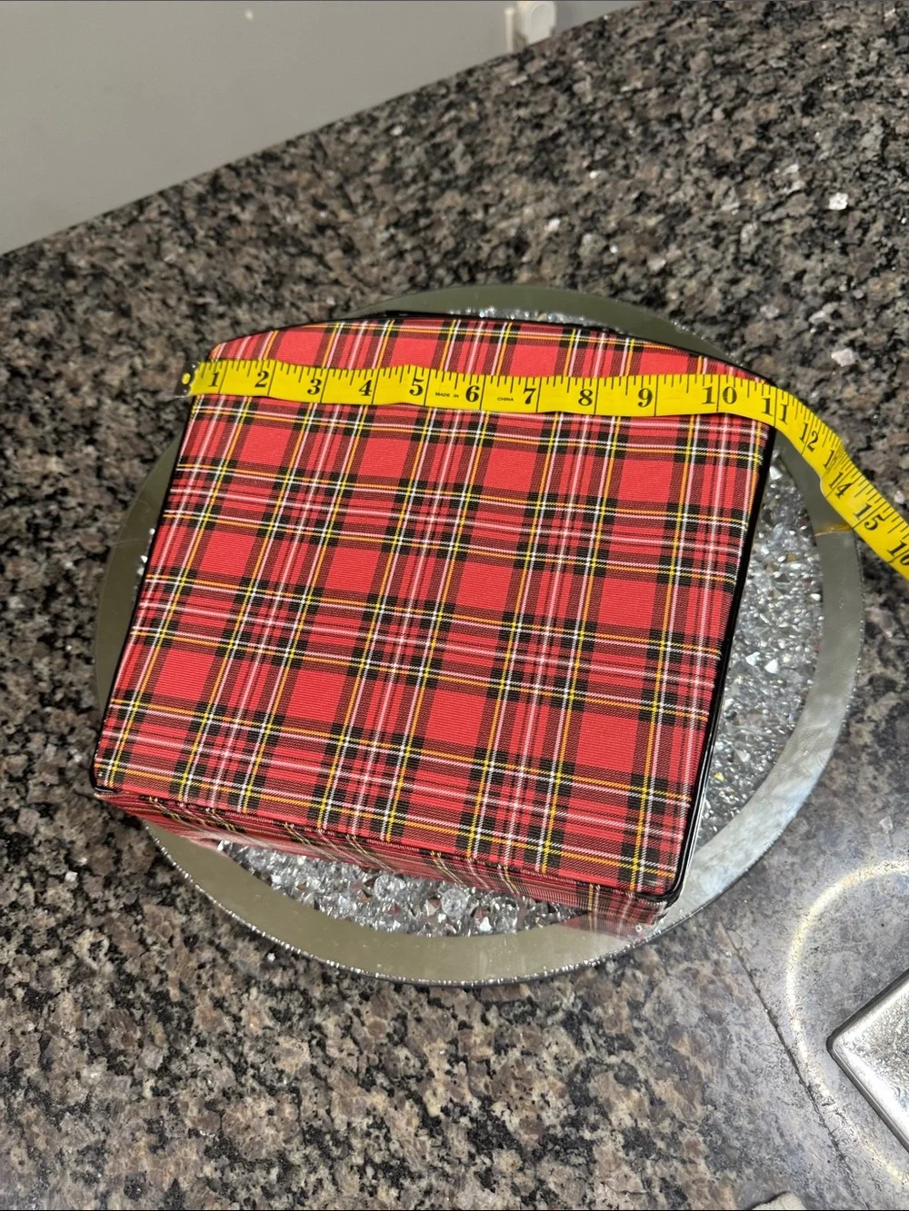 Tartan Plaid red Train Case Cosmetic Bag NWOT